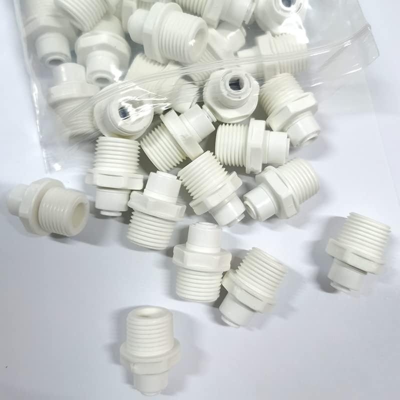 Malida 1/2" Thread Male to 1/4" Push Fit Tube Quick Connect for Water Purifiers Reverse Osmosis (5Pack)