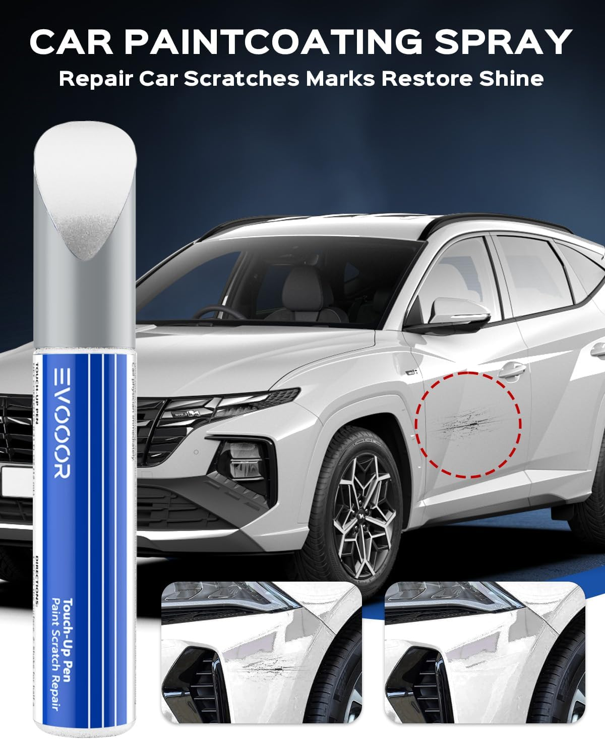 Polar White（Waw/Pyw ）Touch up Paint Compatible with Hyundai Exact Match&ndash;Chips and Nicks Touch Up image number 5