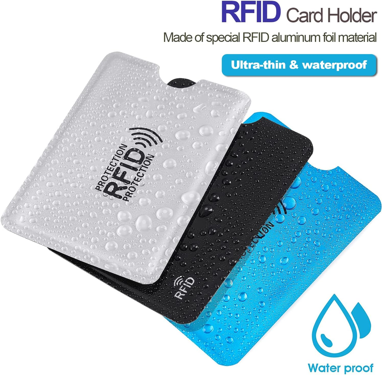 13 Pcs RFID Blocking Sleeves Envelopes Card Holder, 9 Blocking Credit Card Sleeves & 4 Passport Security Holders Suit Set RFID Identity Card Protector for Women Men image number 5