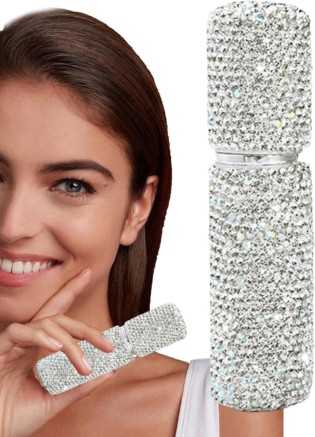 Huvqianu Empty Perfume Spray Bottles, 10Ml Bling Glass Atomizer, Portable Refillable Fragrance Sprayer, Compact Travel Scent Dispenser for Perfume, Hair Spray, Oil - Pink image number 7