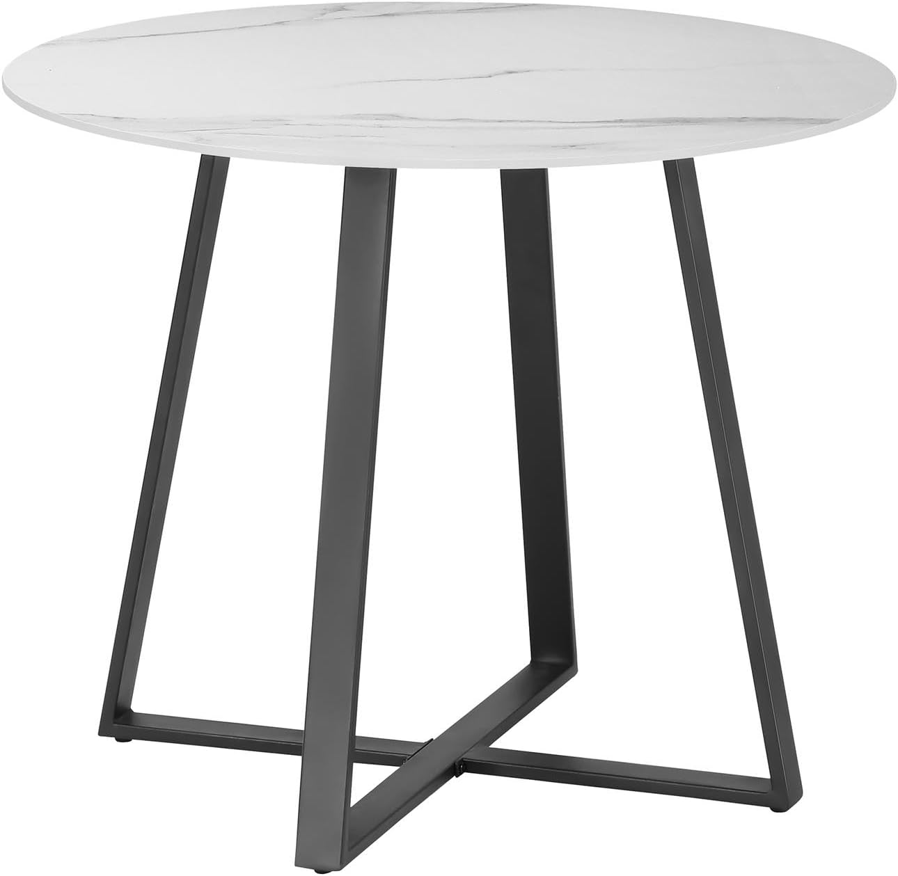 Livsip Outdoor Table with Steel Frame Outdoor Furniture Patio Garden Table Black and White