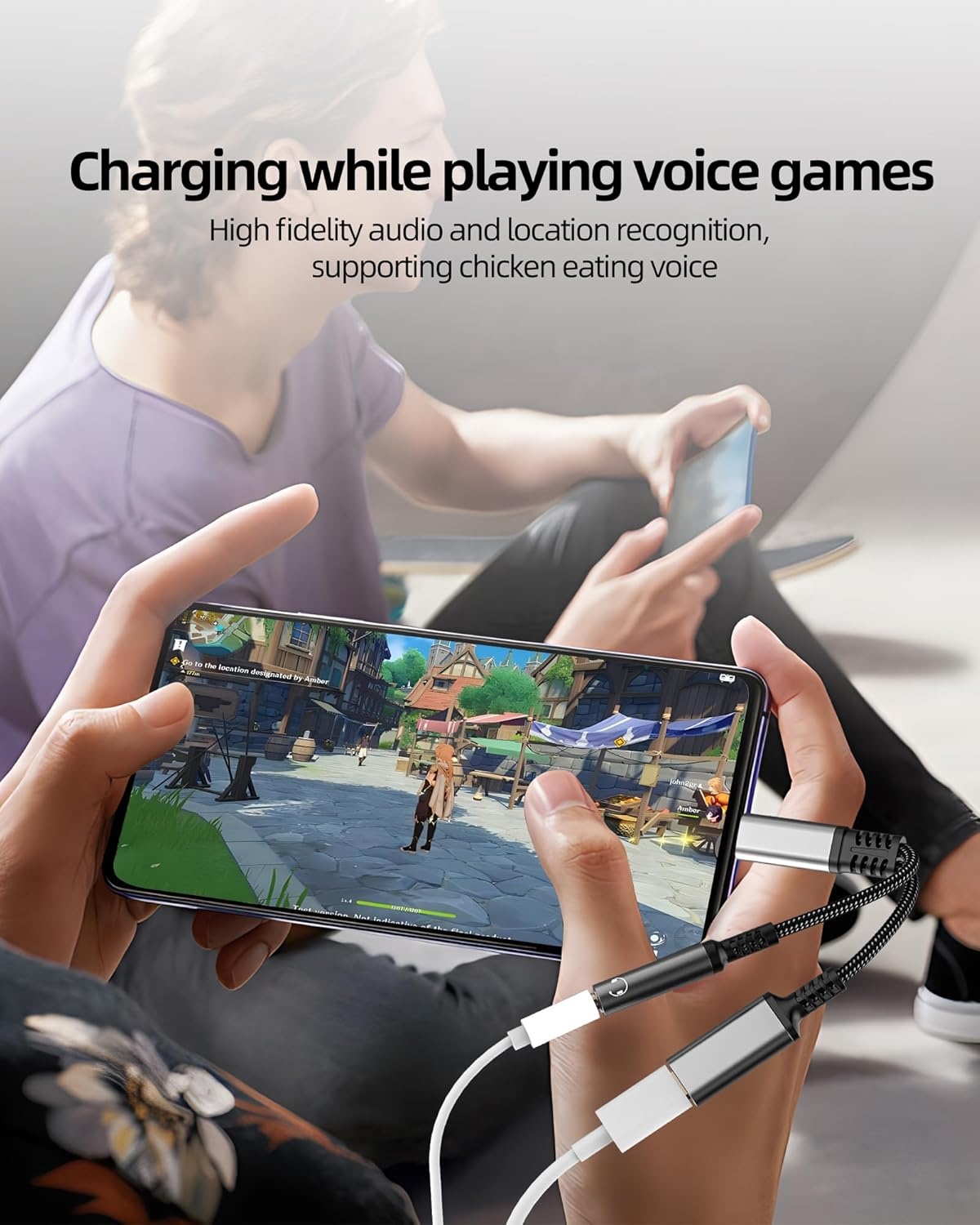 USB C to 3.5Mm Headphone Jack Adapter(2 in 1)Charging Port for Iphone 16 15 Pro Max Compatible with Samsung S24 S23 Type C AUX DAC Stereo Audio Cable Earphone Splitter for Apple Android Cord Converter image number 3