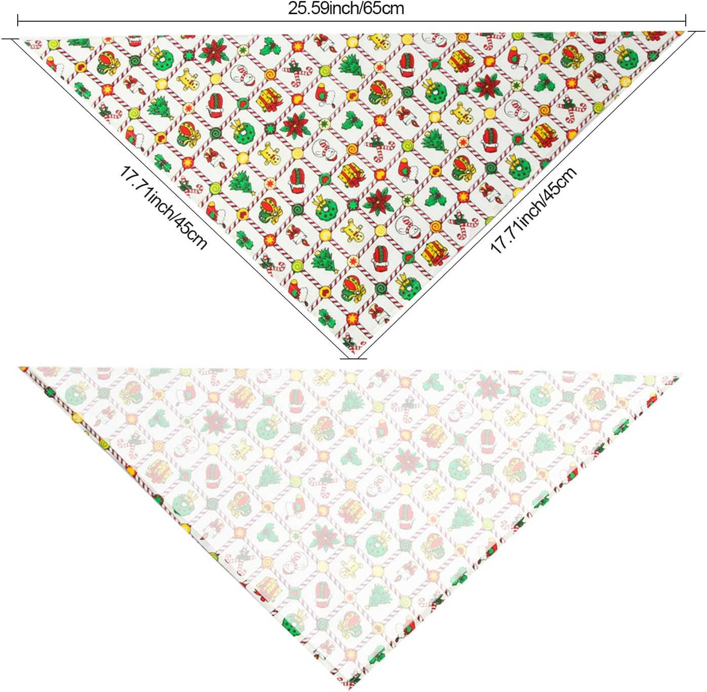 3 Pack Proxima Direct Christmas Triangle Dog Bandana,Washable and Adjustable Kerchief Set for Dogs Cats Pets, Christmas Painting Bibs Scarf image number 2