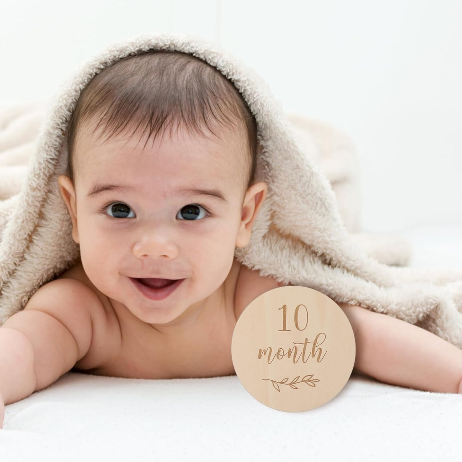 13Pcs Wooden Monthly Milestone Cards for Newborns Classic Growth Announcement Props for Photo Shoots Birthday Cards for Creating Cherished Memory Albums image number 5