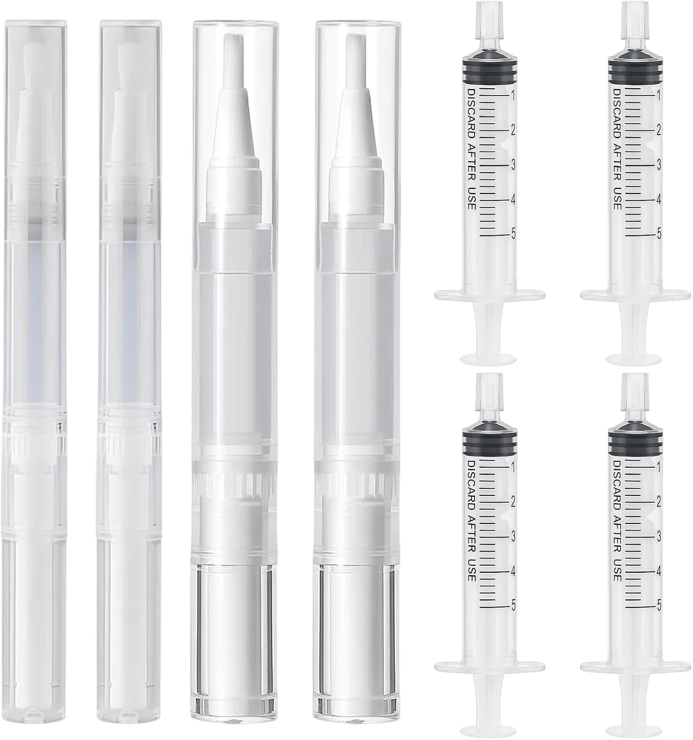 Touch up Paint Pen, 4 Pcs Paint Pens with Brush Tips and 4 Syringe Dispensers, Precision Paint Applicator for Walls, Furniture, Cabinets, Wood Floors, Window Frames image number 3