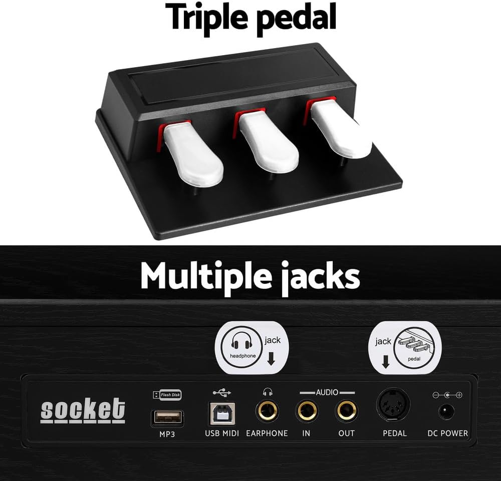 Alpha 88 Keys Digital Piano Keyboard Electronic Semi-Weighted W/Stand image number 4