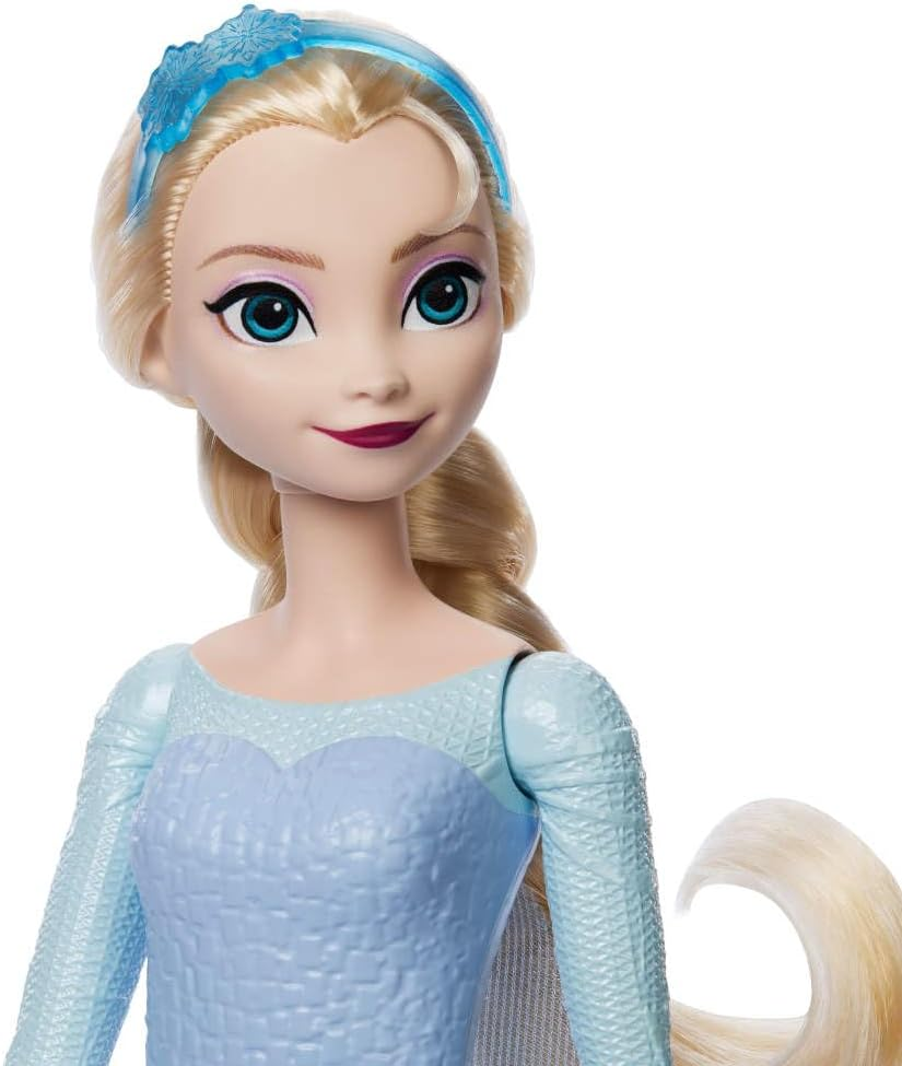 Mattel Disney Frozen Elsa Fashion Doll Set, Spin & Reveal with 11 Surprises Including 5 Accessories, 5 Stickers & Play Scene, Inspired by Disney Movie image number 6