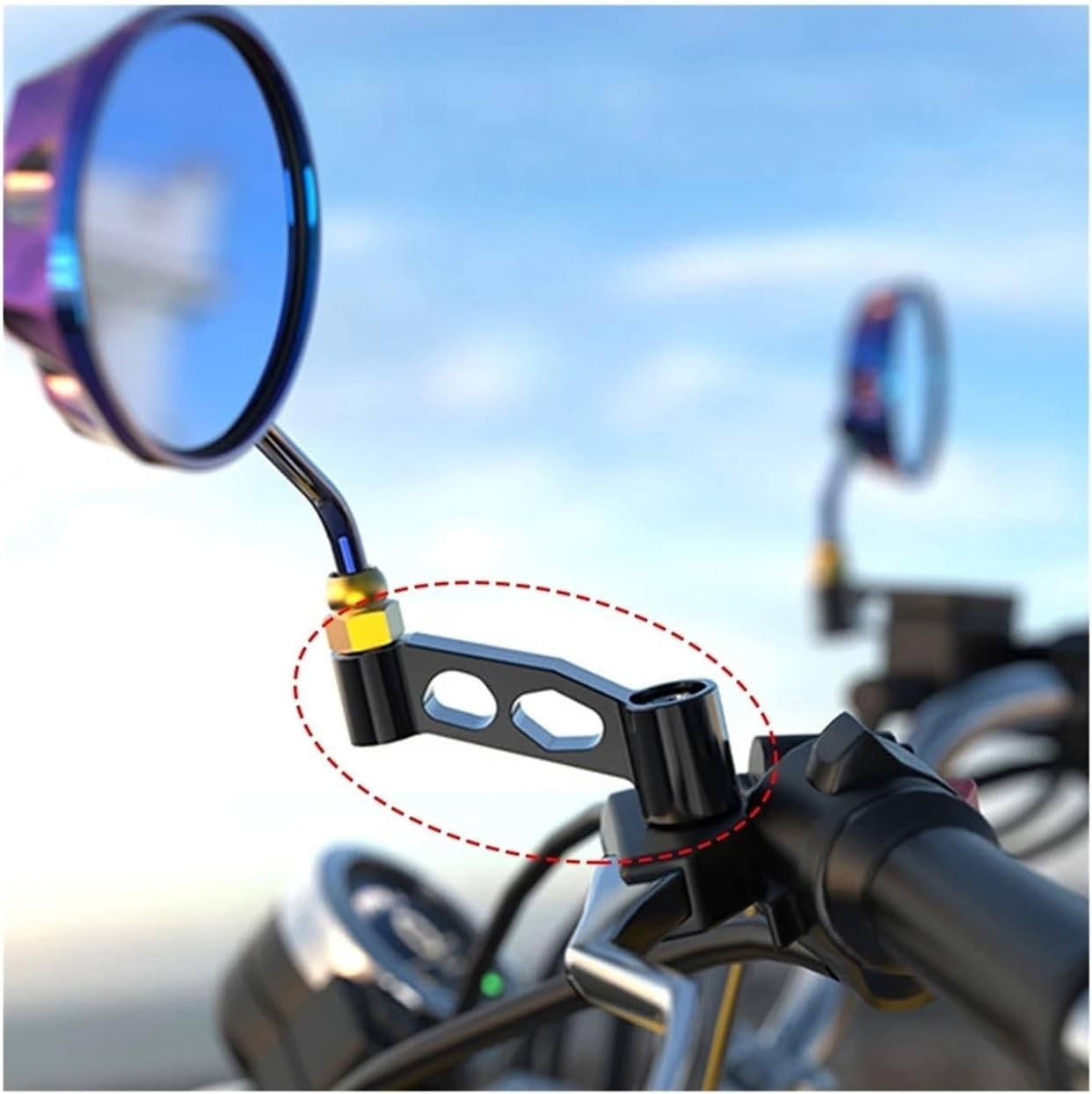 Rearview Mirror Mounting Bracket Universal Parts 8MM 10MM Motorcycle Rearview Mirror Extension Adapter Extension Adapter(02 Silver) image number 3