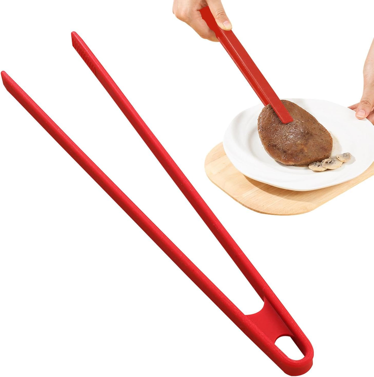 Silicone Kitchen Tongs | BBQ Kitchen Tongs,Non Scratch, Strong Grip Cooking Salad BBQ Grilling Tongs for Air Fryer, Barbecue and Salad - Black image number 6