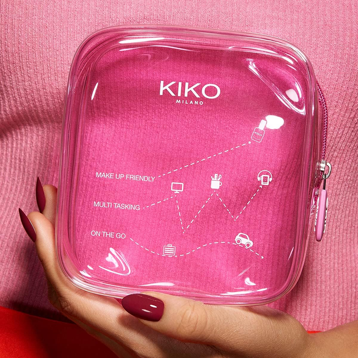 KIKO Milano Mini Pochette | Mini Transparent Beauty Bag, Pink image number 2