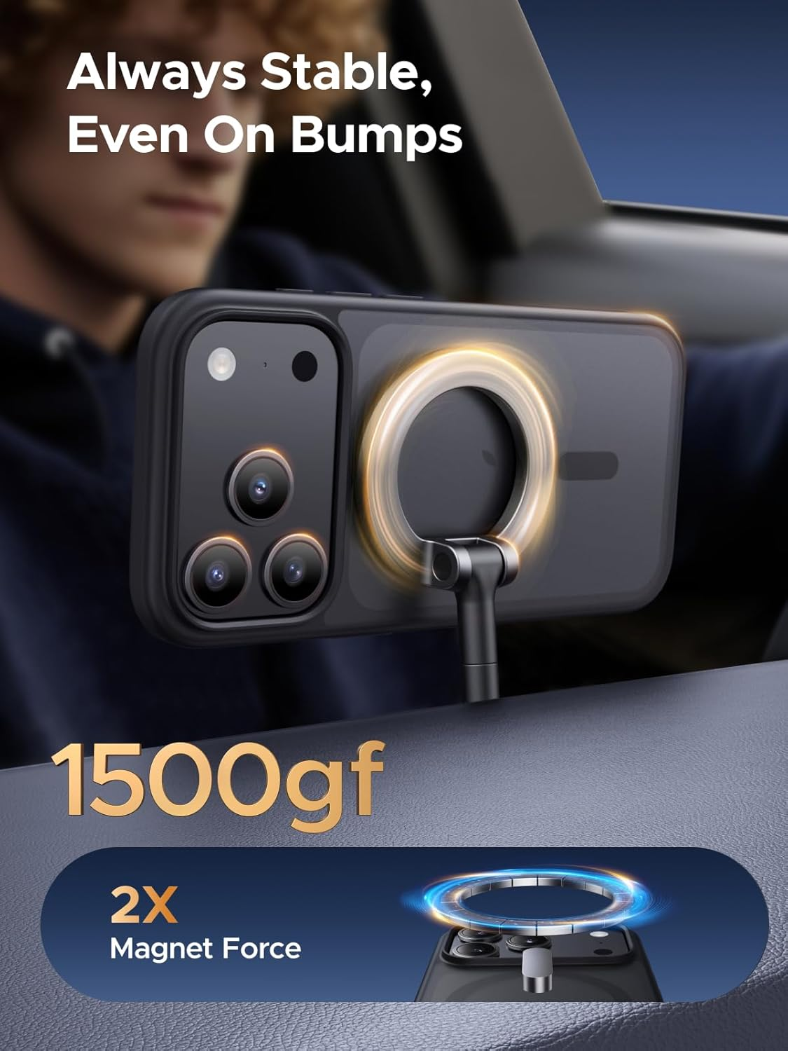 UGREEN Magnetic Case Compatible with Iphone 17 Pro Max 6.9-Inch, Compatible with Magsafe, Revolutionary Icrystal Tech, Mil-Grade Protection, Anti-Scratch, Camera Protective,Black image number 4