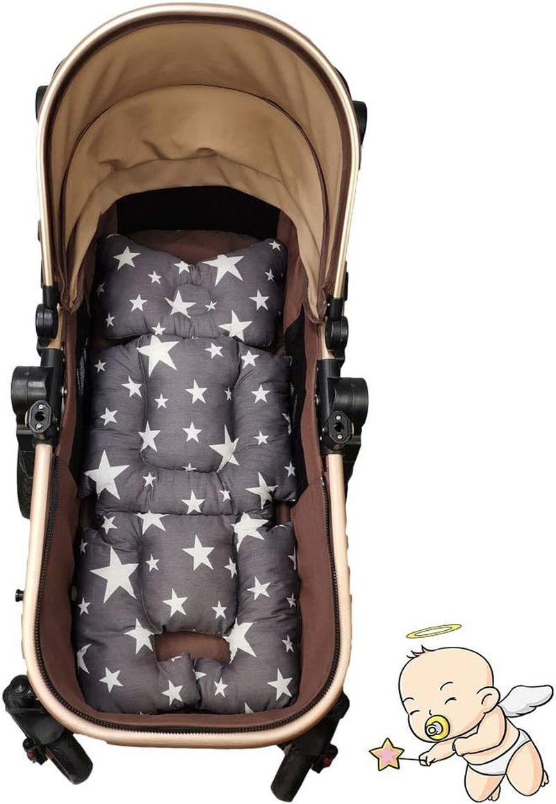 Stroller Liner Insert Thick Padding, Reversible Cotton Cushion Universal for Baby Carrier Pram,Non Slip, by Grey Star