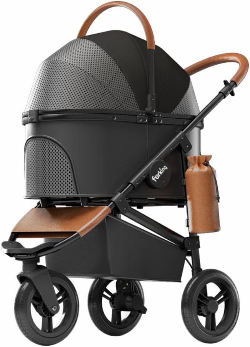 Best Pet Pram/Stroller | Fur King Jogger | Dog Stroller 3 Wheels - Black