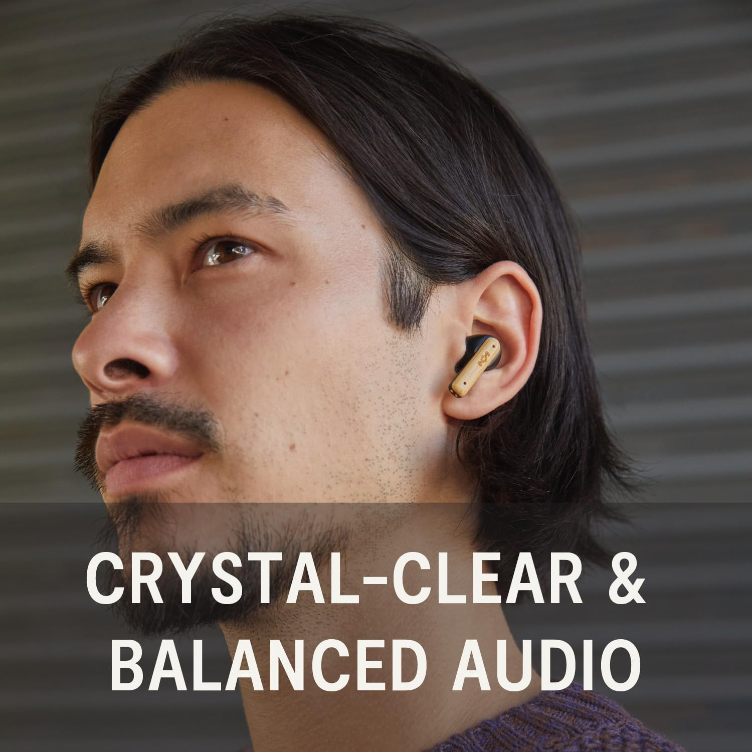 House of Marley Little Bird True Wireless Earbuds, Touch Controls, Built-In Mic, 24 Hours Playtime with Case, USB-C Quick Charge, Sustainable Materials, Movie and Gaming Mode image number 3