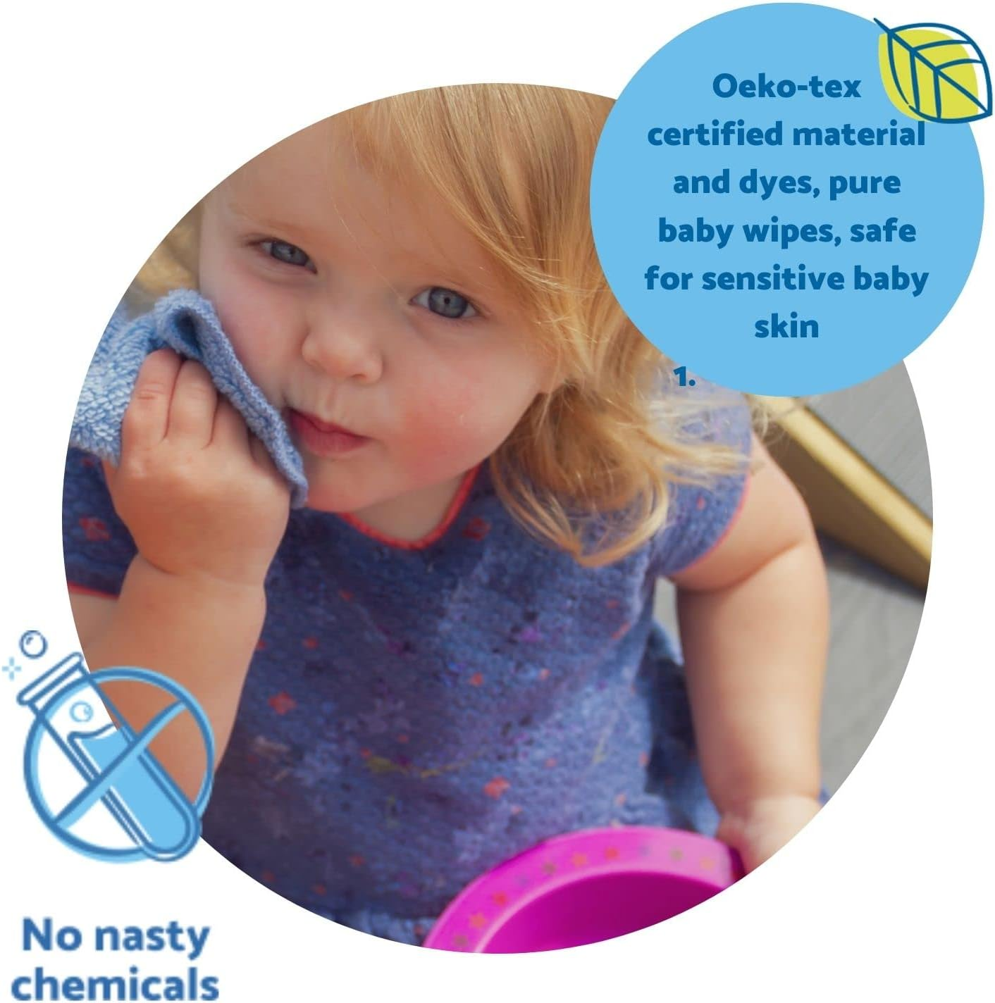 Cheeky Wipes - 25 Washable Rainbow Cotton Terry Cloth Wipes, 15X15Cm Reusable Towelling Wipes, Extra Soft & Perfect for Cleansing Baby'S Hands and Face | Eco Friendly image number 5