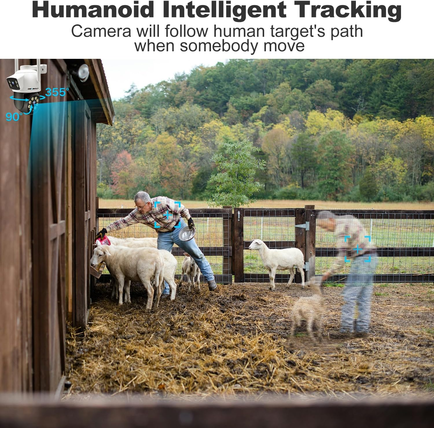 GENBOLT 3G/4G LTE Security Camera Outdoor No Wifi, Dual Lens Cellular CCTV Camera with Sim Card, Poe Surveillance Camera IP with Humanoid Tracking, Cloud Storage image number 4