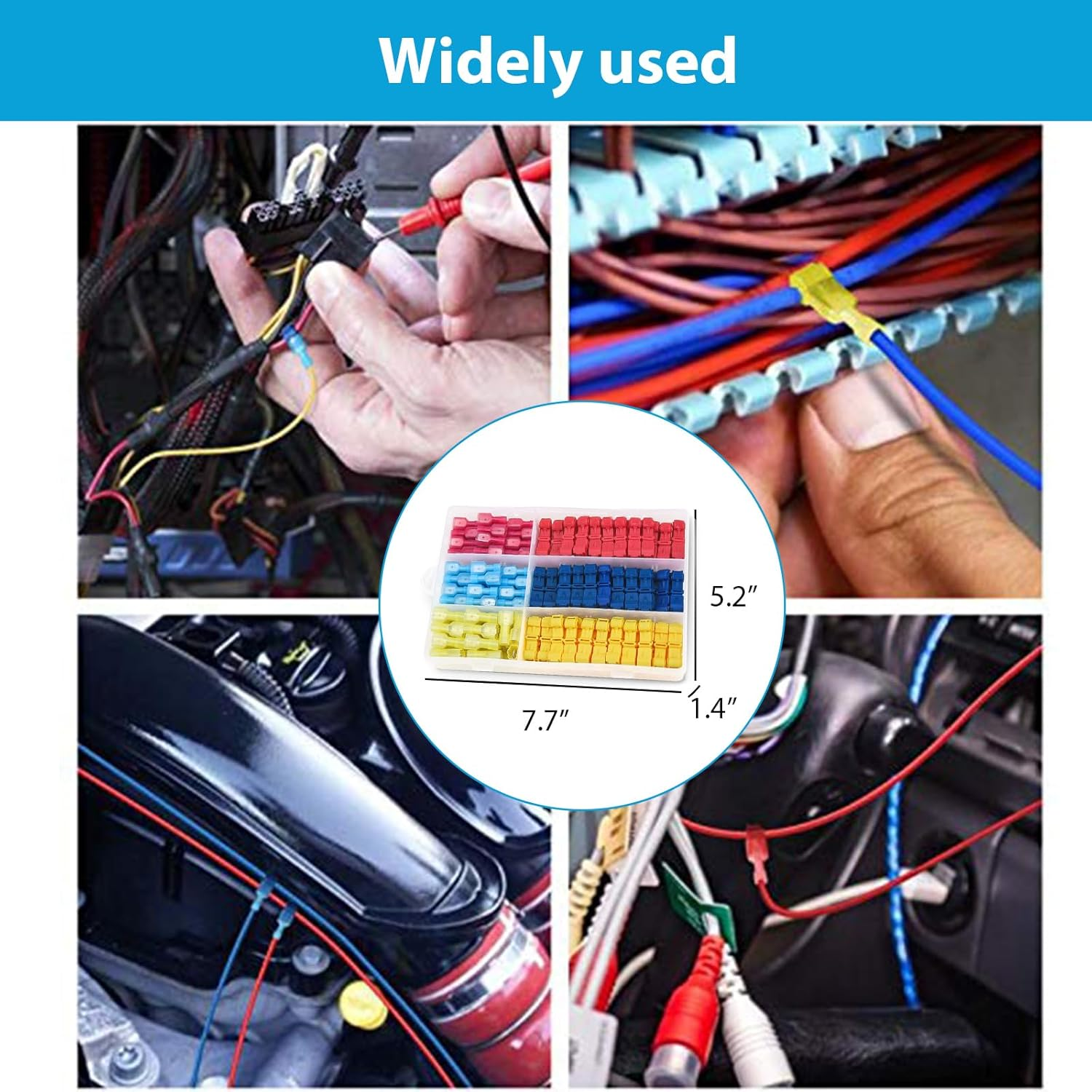 240Pcs T Tap Wire Connectors, T Wire Quick Splice Connector, Quick Splice Electrical Wire Terminals Connectors, T Connectors for Wiring with Storage Case, for Wiring Automotive image number 1