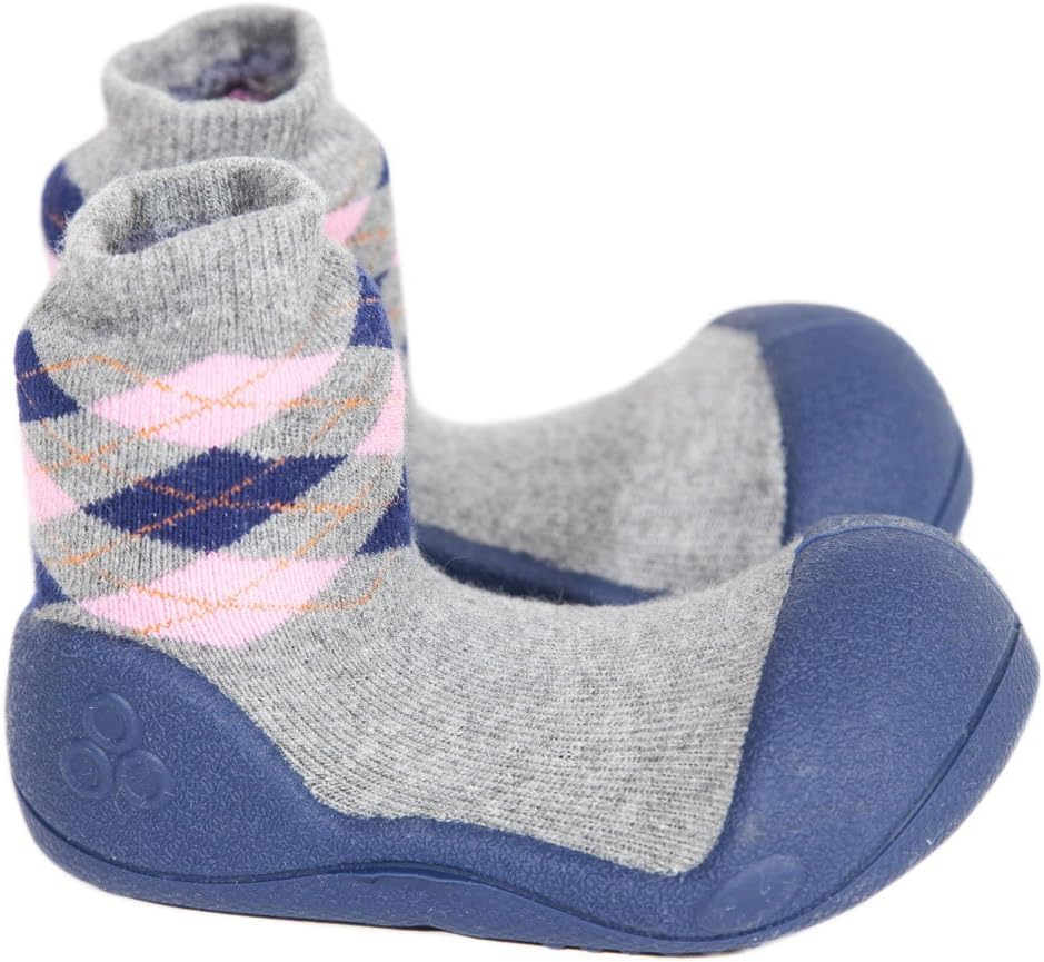Attipas Argyle Baby Walker Shoes, Navy, Medium