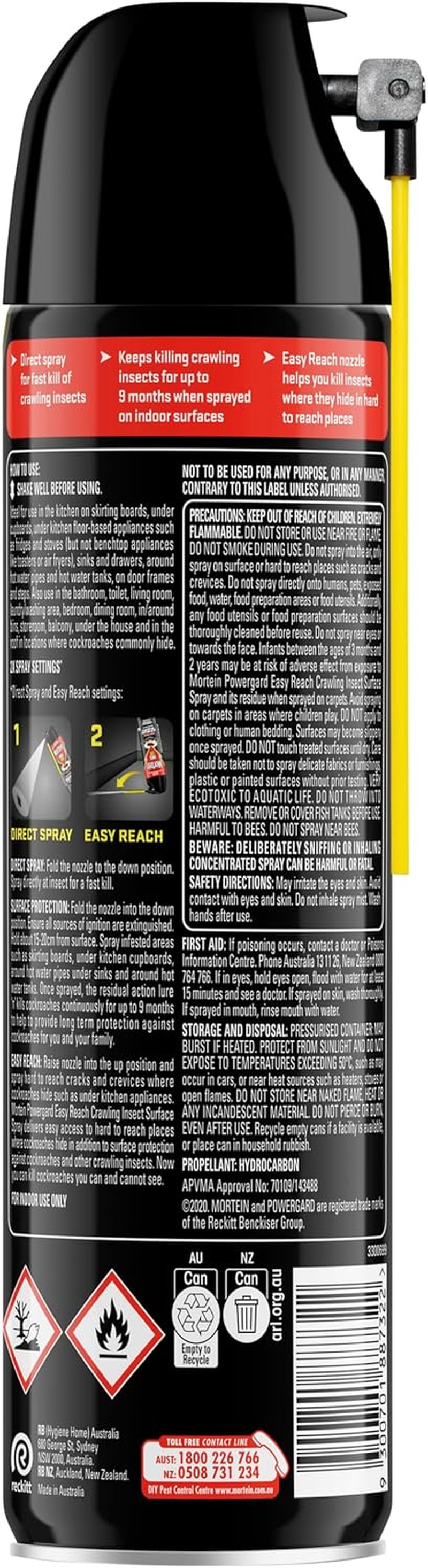 Mortein Powergard Easy Reach Surface Spray, 350 G image number 2