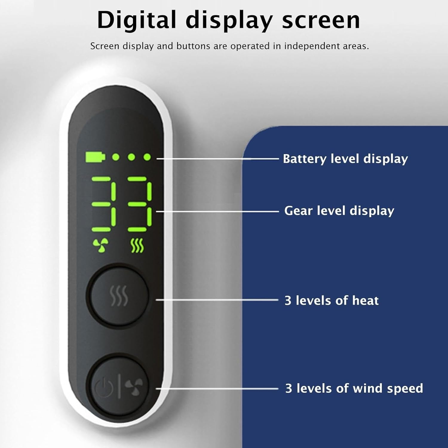 Cordless Travel Hair Dryer Rechargeable, 15000Mah Battery, Digital Screen Compact, Lightweight, Fast Drying for Women or Men on the Go image number 3