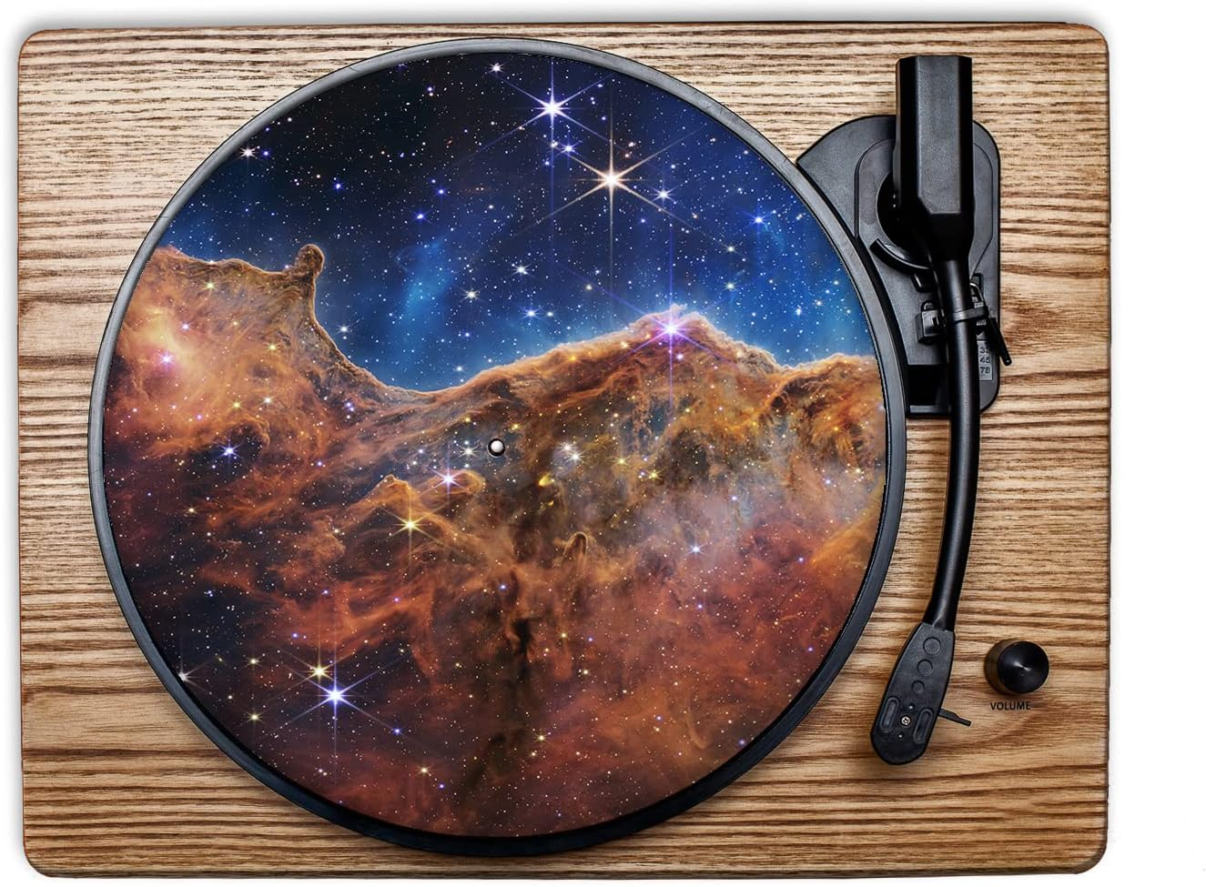 Slipmat - Record Player Mat Made of Rubber Waves of Sound - Mat for Gramophone 30.5 Cm (12 Inches)