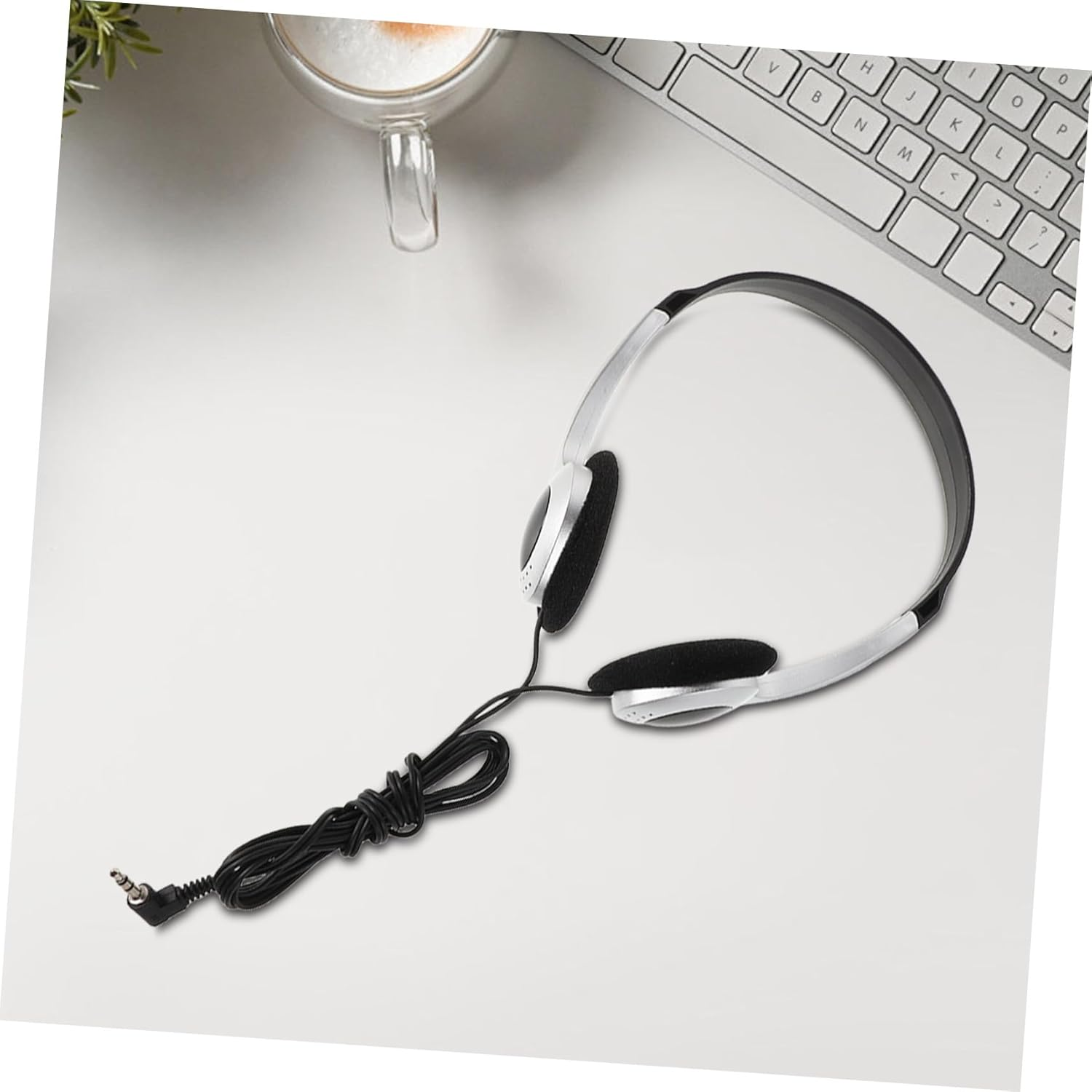 Sewroro Retro Wired Ear Headphones with USB C Adapter Comfortable Ergonomic Design for Women High Definition Sound for School Travel Library Use Compatible with Computers Phones Tablets image number 3