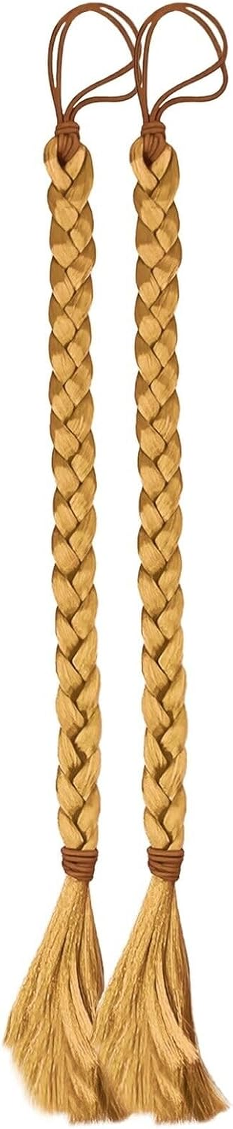 2Pcs Braided Ponytail 45Cm Hair Band Kids Braiding Hair Extensions Girls Wig (Purple) image number 2