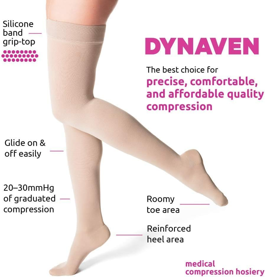 SIGVARIS Women&rsquo;S DYNAVEN Closed Toe Thigh-Highs W/Grip-Top 20-30Mmhg image number 2