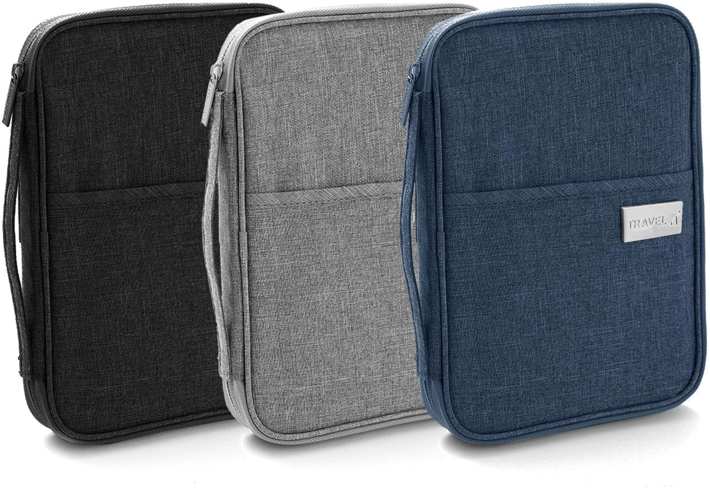 Large Waterproof Passport Card Holder Travel Document Wallet Bag (Black) image number 1