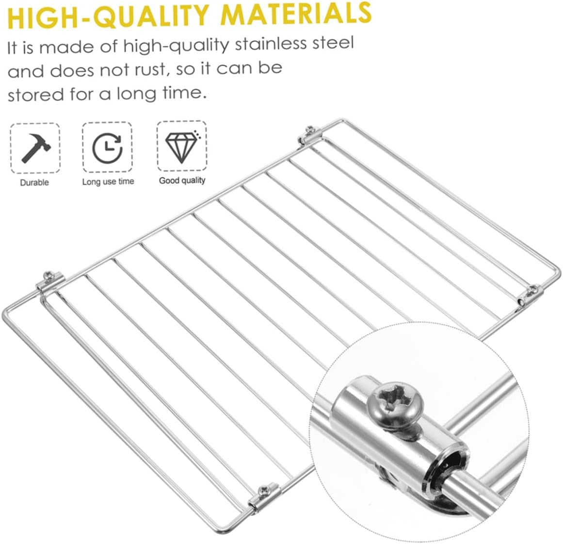 Electric Oven Grill Net and Barbecue Grill Net for Outdoor Cooking, Adjustable 415-475Mm Wide Bbq Wire Mesh Rack, Sturdy Cooling Rack Suitable for Household and Outdoor Barbecue image number 4