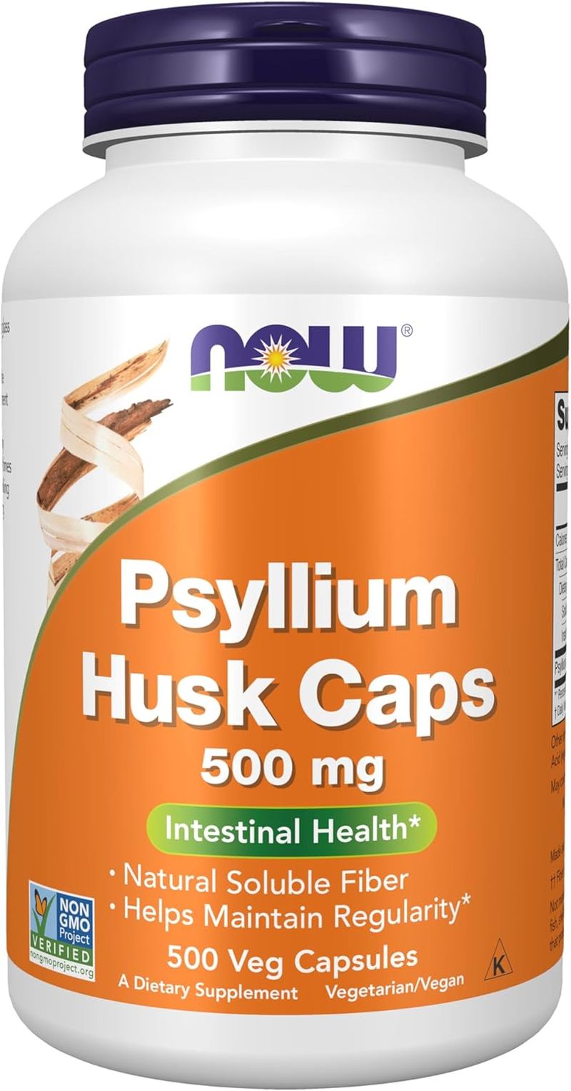 NOW Psyllium Husk 500 Mg,500 Capsules image number 1