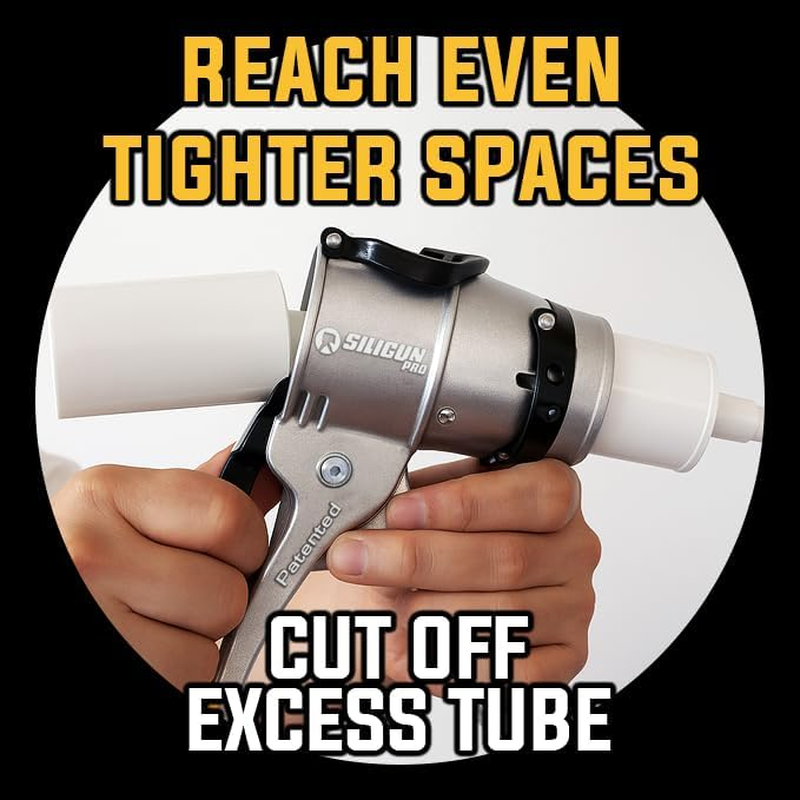 SILIGUN&trade; PRO Compact 24:1 Caulking Gun - No Drip Caulk Gun - Patent Design - Lightweight Aluminum Frame - Works with All 10 Oz Tubes (SILIGUN PRO) image number 3