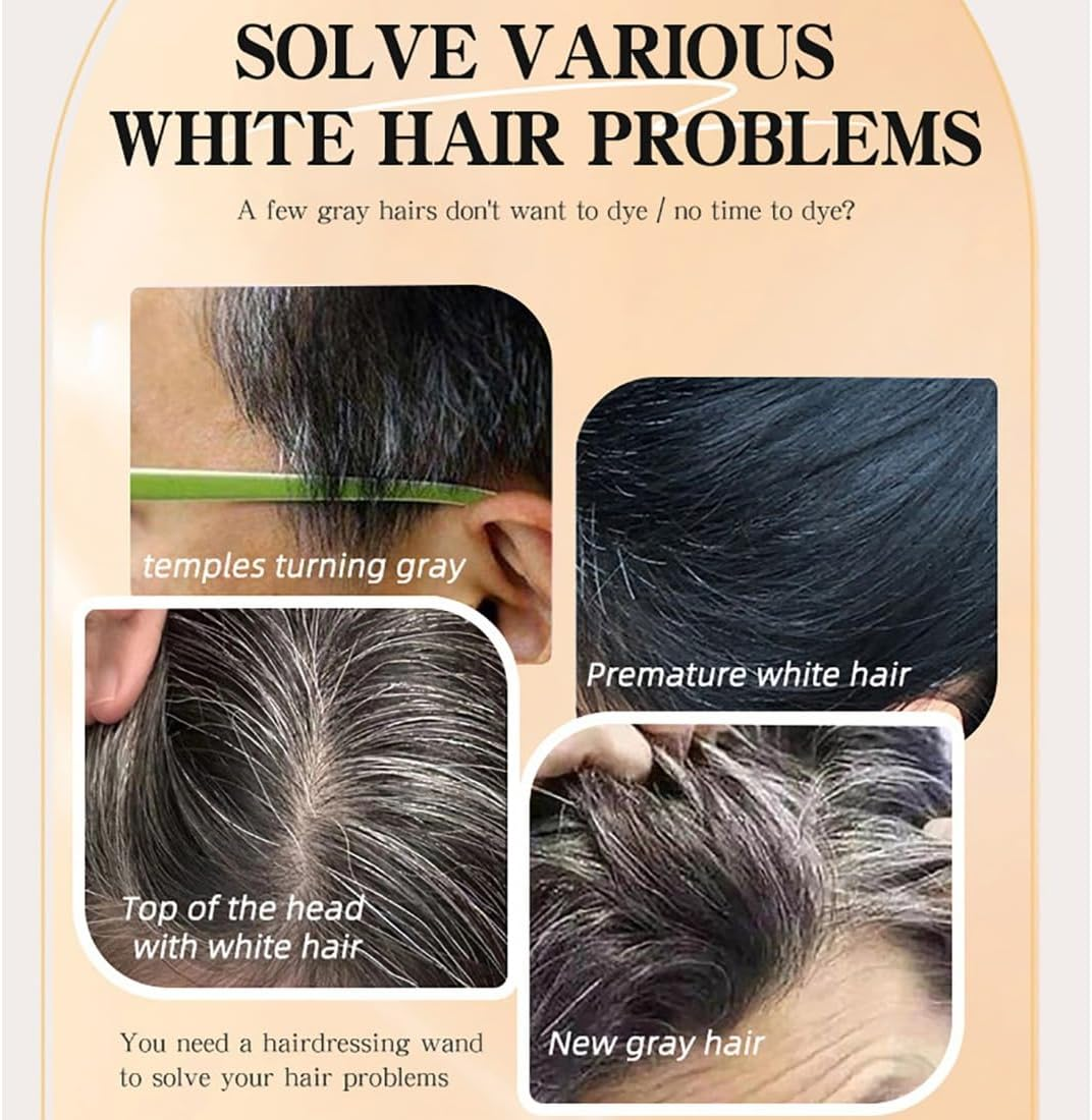 Carylook Hair Color Stick, Upgraded Waterproof and Sweat-Proof Hair Dye Stick, Portable Hair Color Touch-Up Stick with Comb, Quick and Easy Coverage (Black*1) (Black Brown*1)