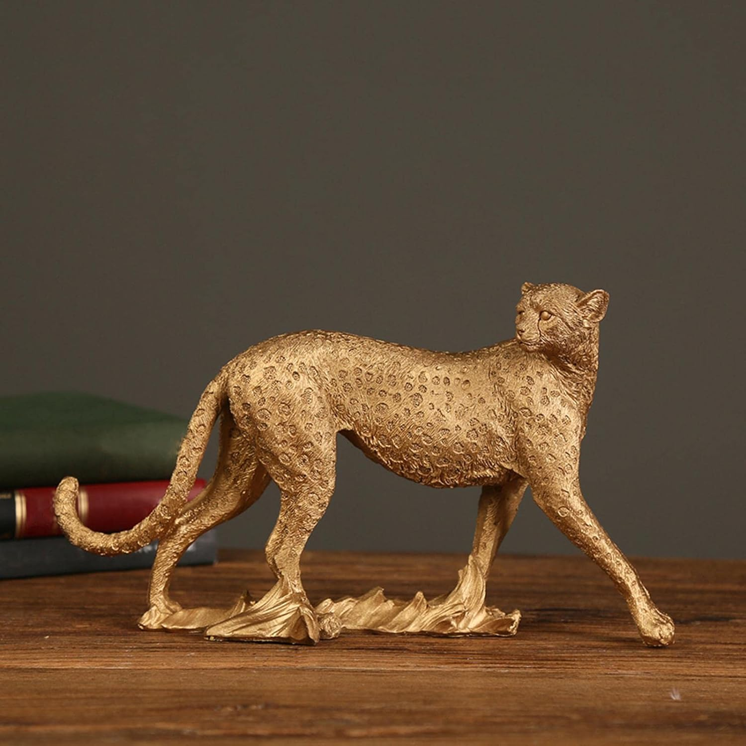 Fenteer Retro Cheetah Statue Figurine Panther Leopard Sculpture Table Desktop Decoration, the Solid Base Is Stable, the Stability Is Leopard image number 3