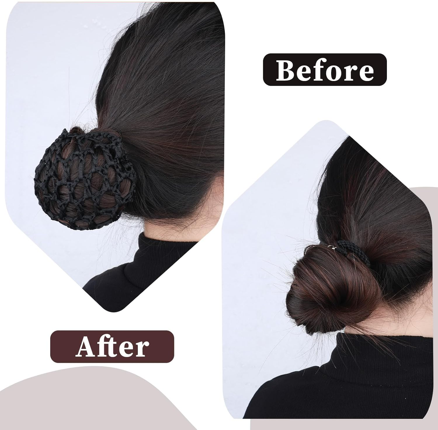 8 Pcs Hair Bun Cover Elastic Hair Nets for Buns, Invisible Knit Hairnet Dance Hair Bun Covers for Women'S Hair, Stretchy Bun Cover for Dancer, Skater, Bank Clerk, Women Ballet