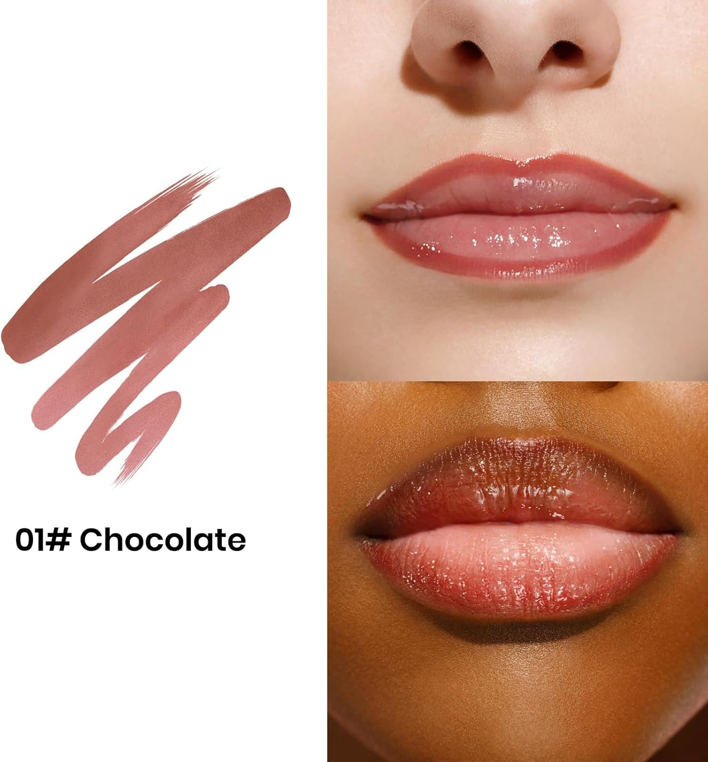 Lip Liner Stain Peel Off, Long Lasting Lip Tint, Waterproof, Transfer Proof, Highly Pigmented Non-Stick Color Tattoo Lip Tint Liner, Matte Finish - 01#Chocolate image number 4