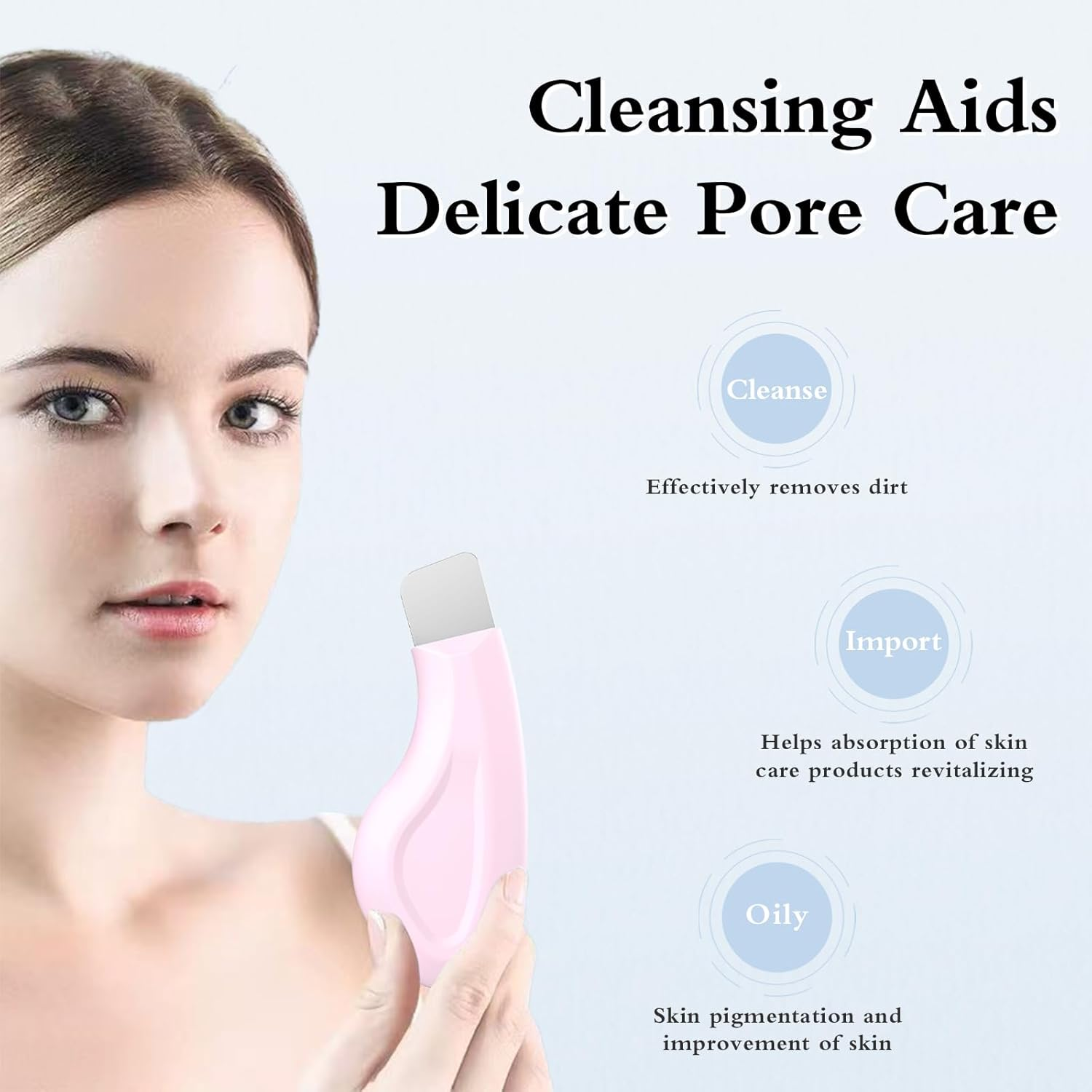 Sookga Blackhead Remover Tool, Silicone Face Scraper for Deep Cleansing, Skin Scrubber Face Spatula, Nose Blackhead Remover, Skin Care Tool for Men and Women (Pink) - Beige image number 4