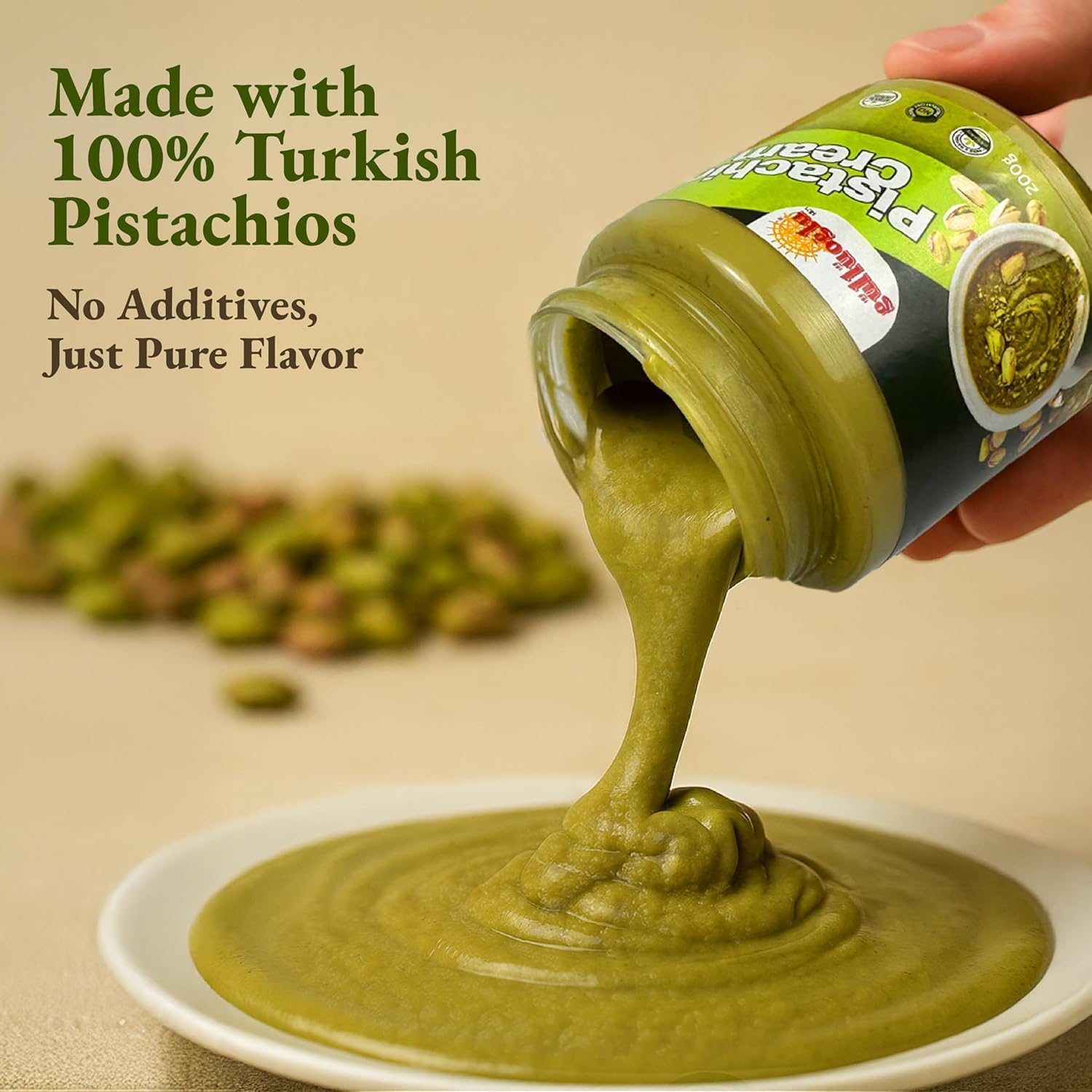 Gulluoglu Pistachio Cream, Pistachio Butter, Best for Dubai Chocolate, Turkish Premium Pistachios Cream 7 Oz, 200 G Perfect Taste for Dubai Chocolate image number 6