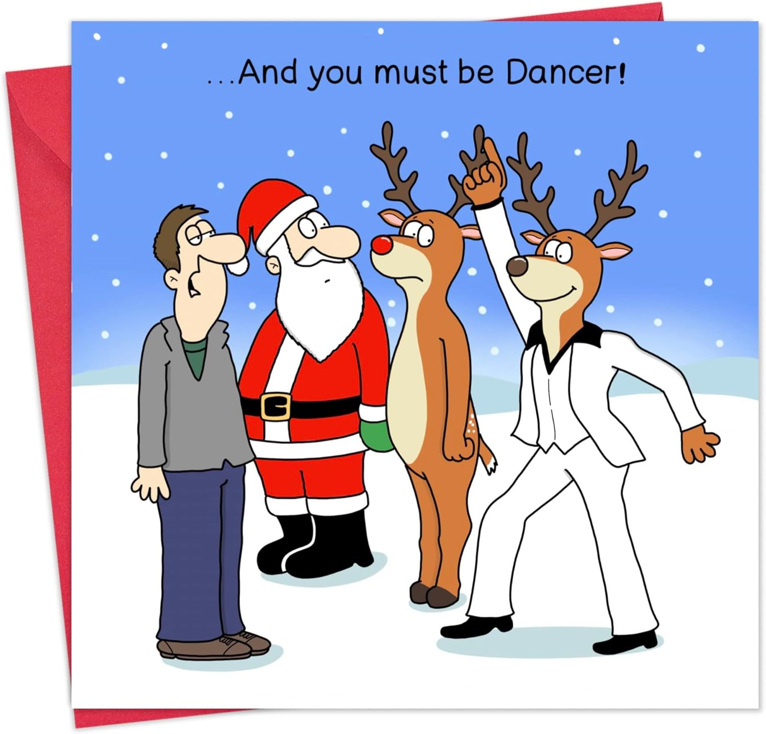 Twizler Funny Christmas Card Reindeer Dancer - Merry Christmas Card Funny - Xmas Card - Mens Christmas Card for Him Male Husband Son Dad - Womens Christmas Card for Her Female Wife Daughter Mum image number 4