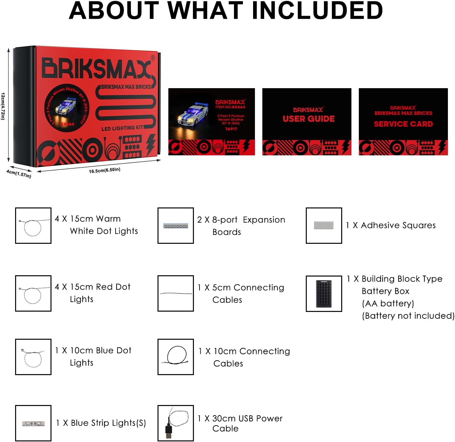 BRIKSMAX 76917 LED Light for  2 Fast 2 Furious - Nissan Skyline GT-R (R34) - Compatible with  Speed Champions Building Blocks Model - without  Set image number 1