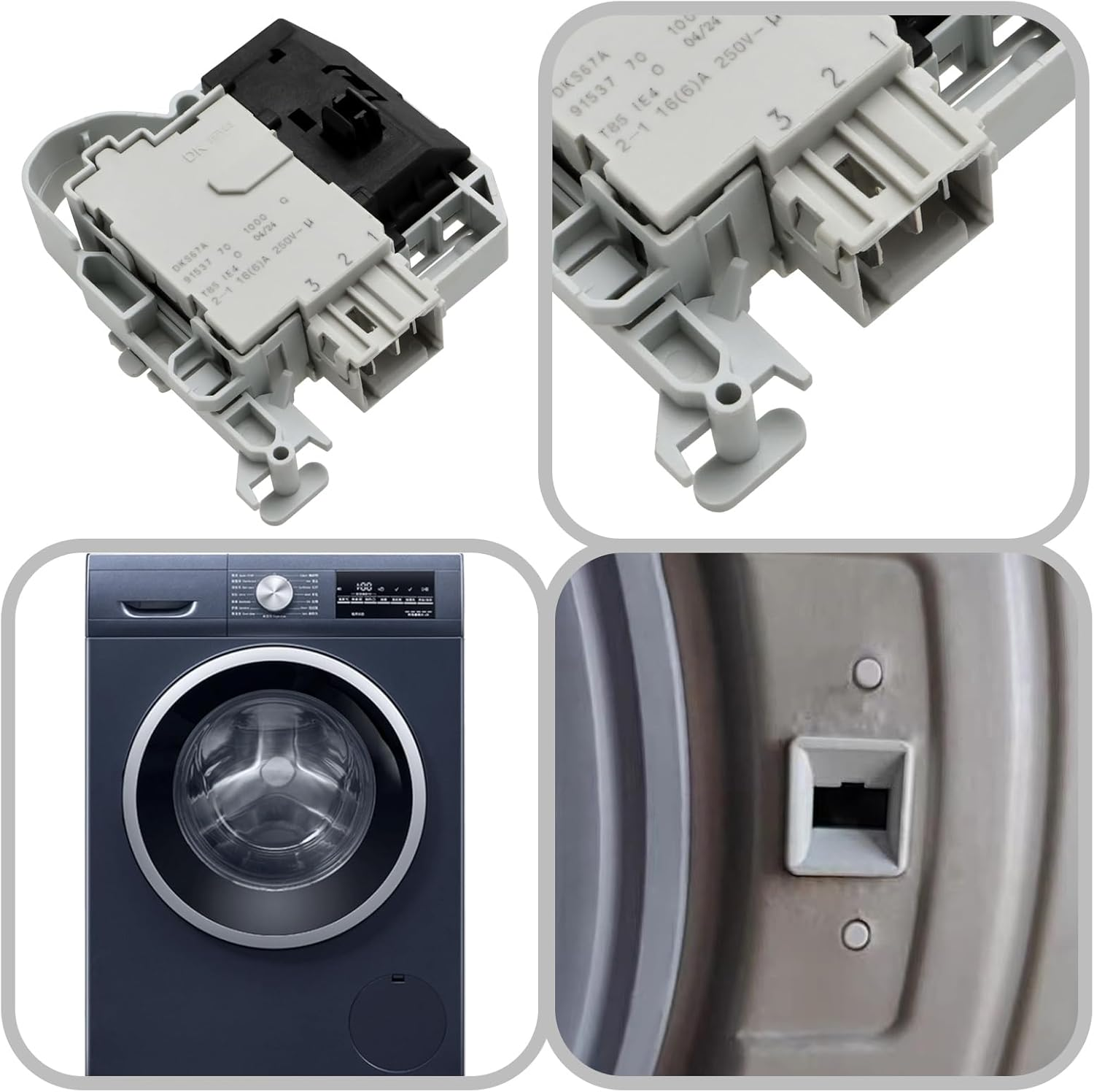 1Pc Washing Machine Electric Door Lock Replacement Part 0638259 Compatible with Bosch Compatible with Siemens Models Iq100 Iq300 Iq500 Iq700 image number 3