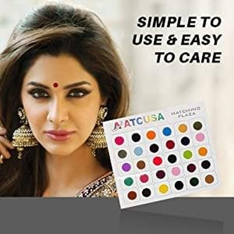 ATCUSA Premium Bindi Assorted Indian Daily Use Forehead Bindi round Dot Tattoo Body Art Sticker Craft Decor Belly Decor 240 Count (Pack of 1) Multi Color image number 3