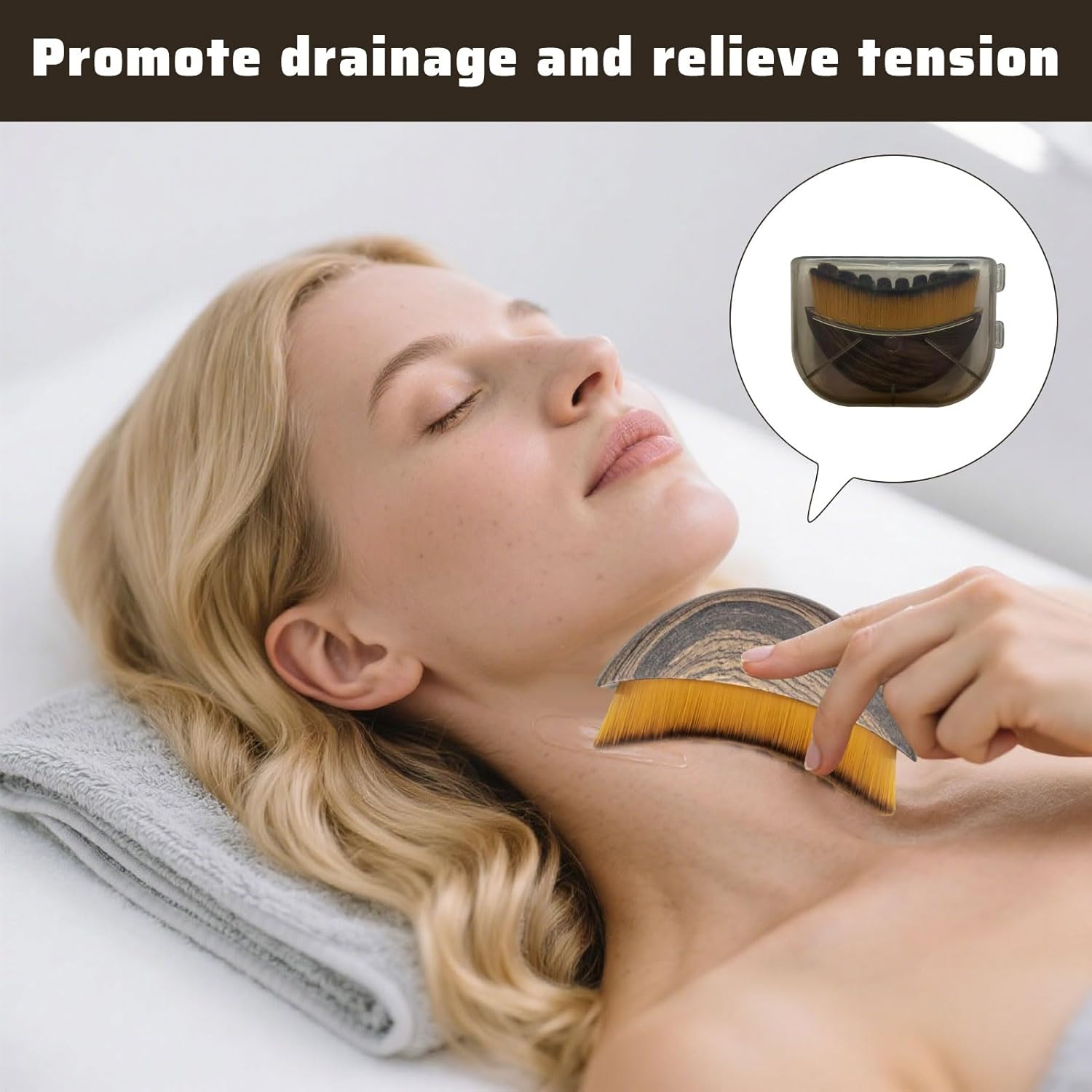 Lymphatic Brush, Lymphatic Drainage Brush, Lymphatic Contour Face Brush, Dry Brushing for Face, Drainage Massager Facial for Face, Chin, Jawline Sculpting, Skin Care and Relieve Fatigue image number 3