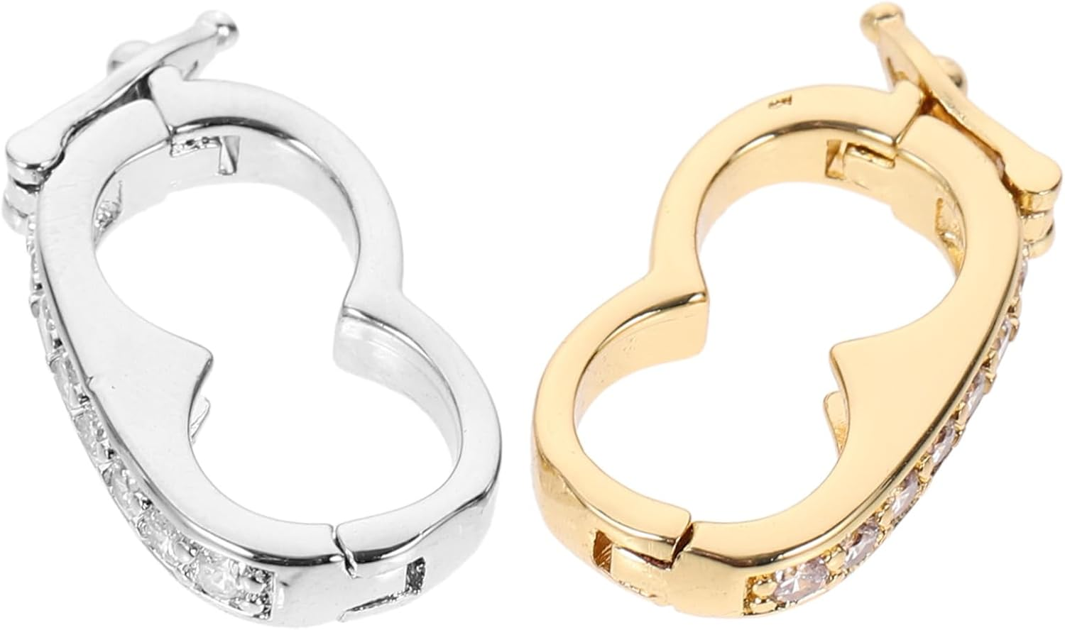 AUTSUPPL 2Pcs Pearl Necklace Shortener Clasps for Layering Adjustable Necklace Separator Clasps Jewelry Making Accessories for Pearl and Bead Necklaces image number 3