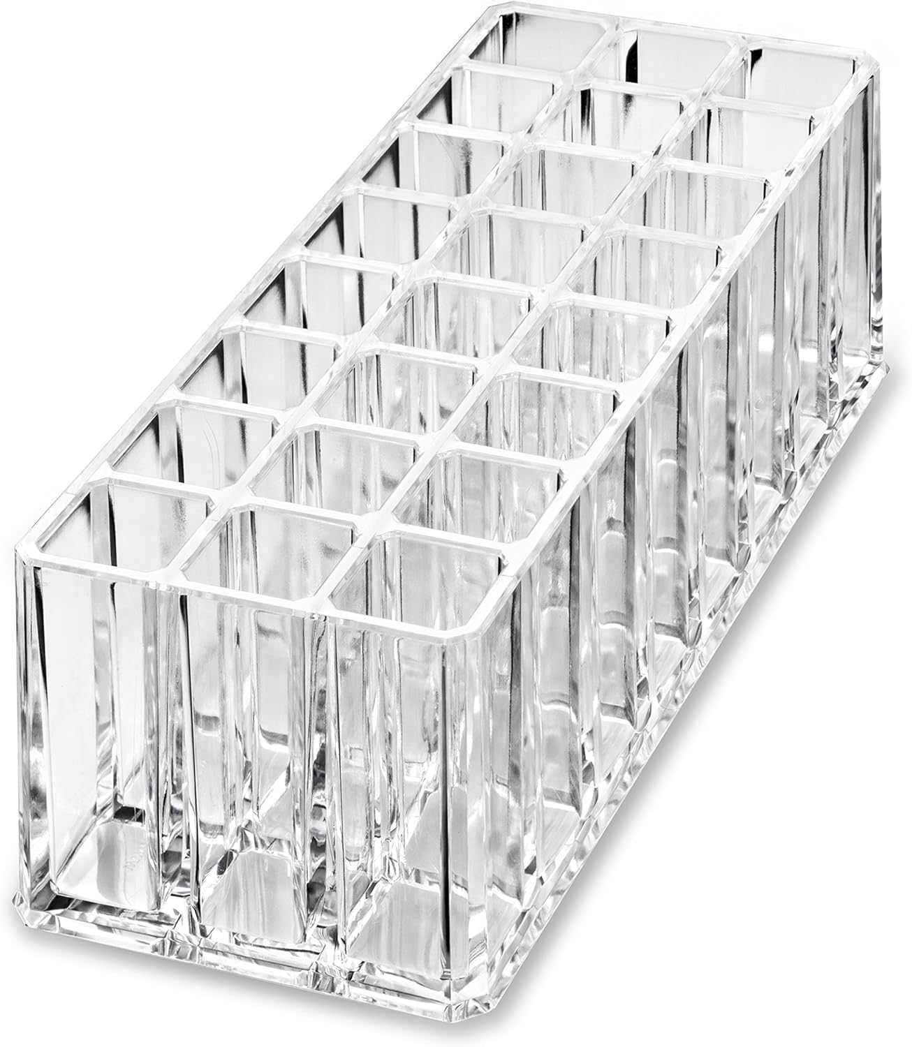 Byalegory Acrylic Rollerball Perfume Organizer Beauty Scent Holder 24 Space Organization Container Storage for Tall Scented Oils - Clear image number 3