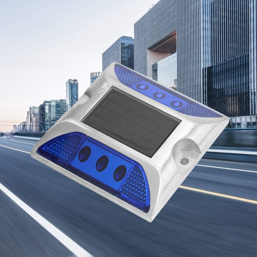 Solar Driveway Lights, Solar Power Ground Marker Lights Waterproof Outdoor Driveway Road Highway Spike Lamp, Solar Deck Lights Outdoor Dock Marine Lights (Blue) image number 1