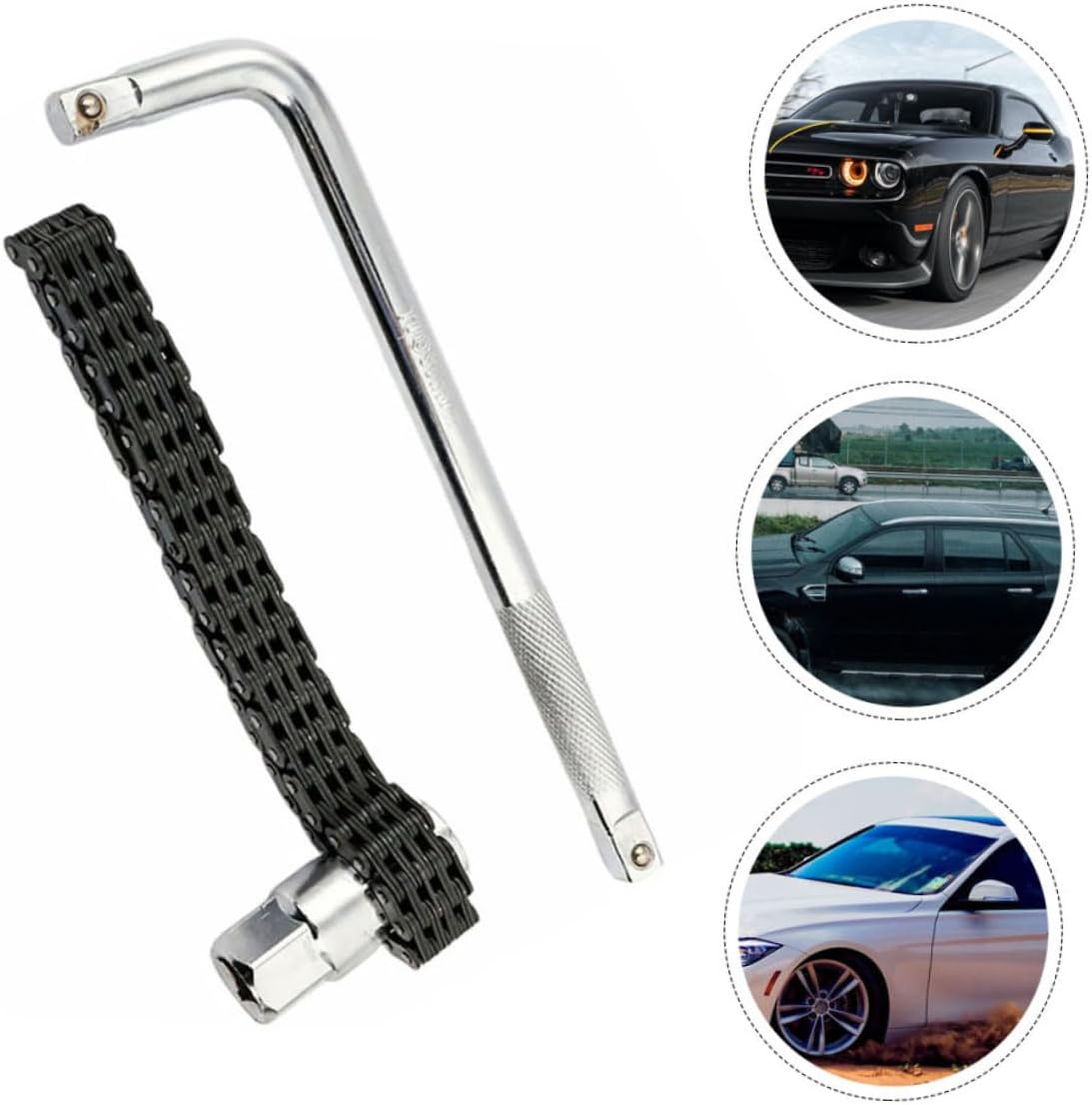 ELAYARD Removal Tool Chain Wrench Auto Repair Tool for Oil Strainer Double-Chain Drum Wrench for Suv Vehicles image number 6