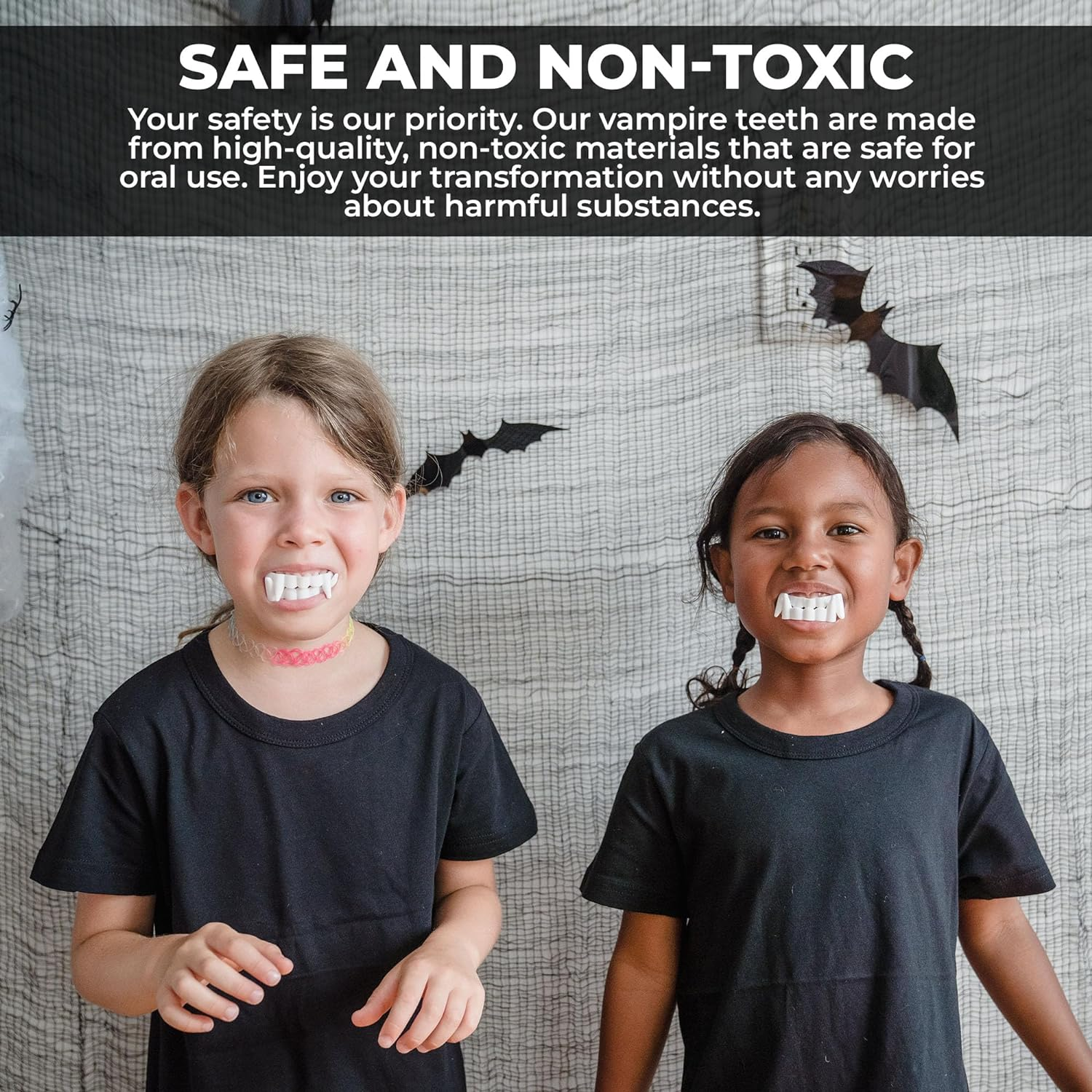 Pack of 12 Halloween Vampire Teeth Fangs, Plastic Teeth, Costume Accessory Party Favors (12) image number 5