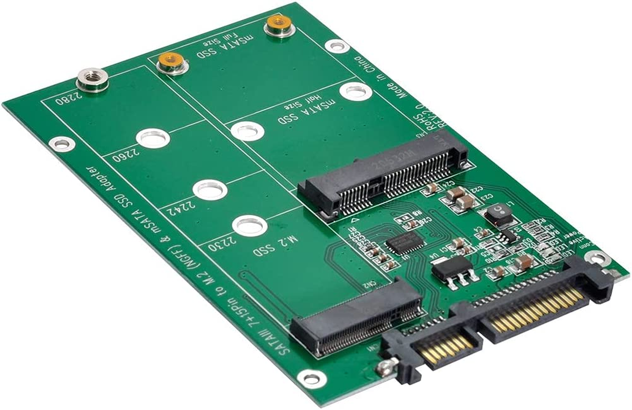 NFHK Combo M.2 NGFF B-Key & Msata SSD to SATA 3.0 Adapter Converter Case Enclosure with Switch