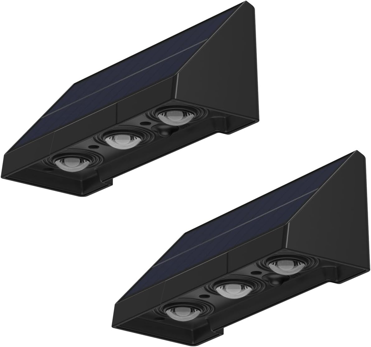 Auraglow Solar Wall & Fence Downlights with Triple LED, IP54 Waterproof Outdoor Garden Lights - Pack of 2 (2 Pack) image number 1